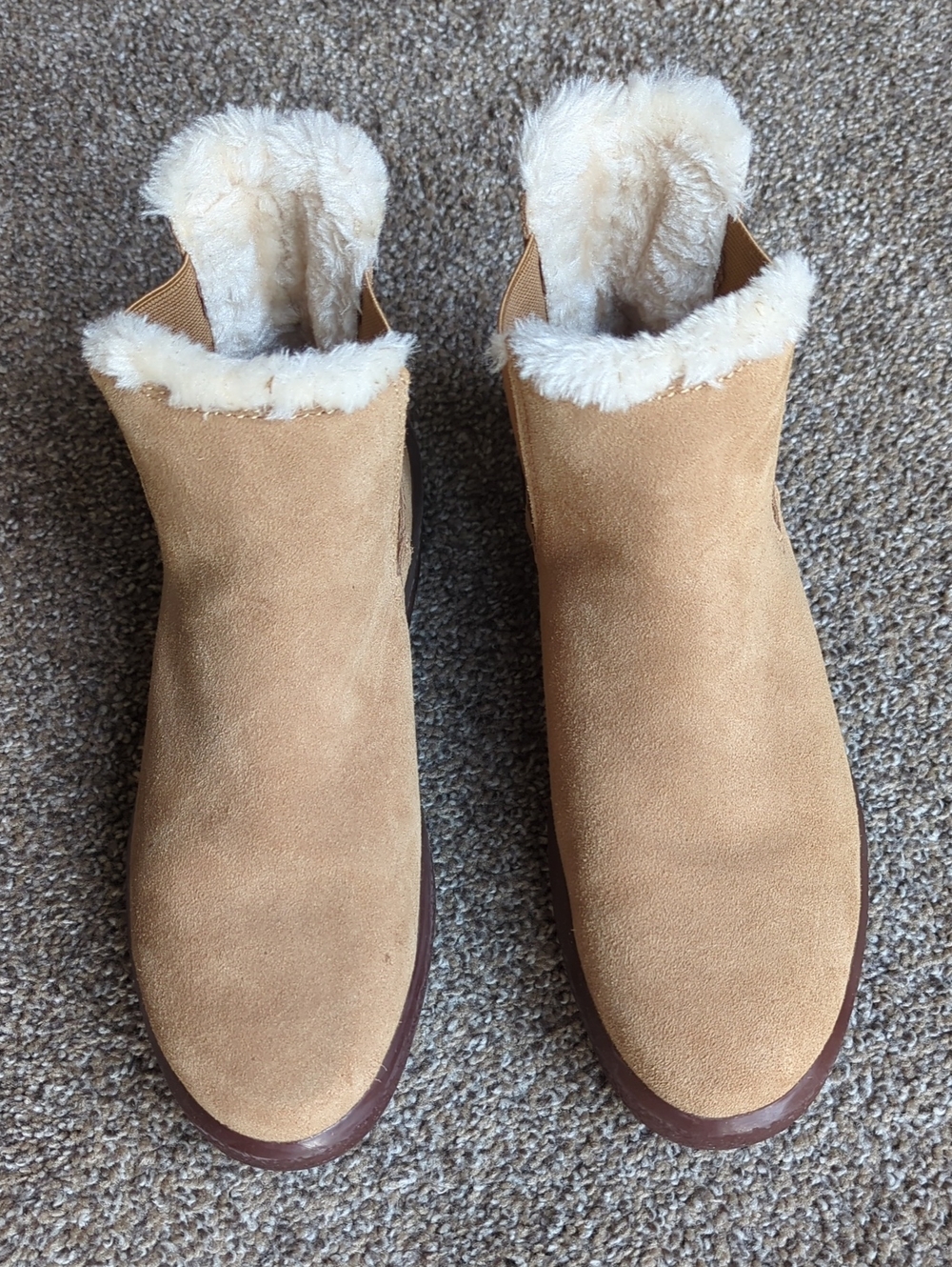 Madewell Tan Suede The Toasty Chelsea Boot
